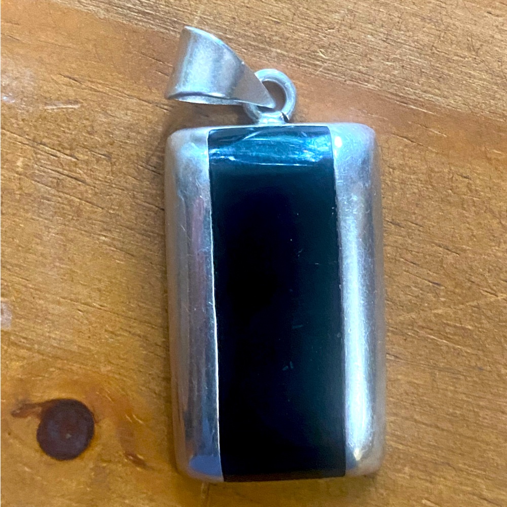 Onyx & Silver Pendant Unisex